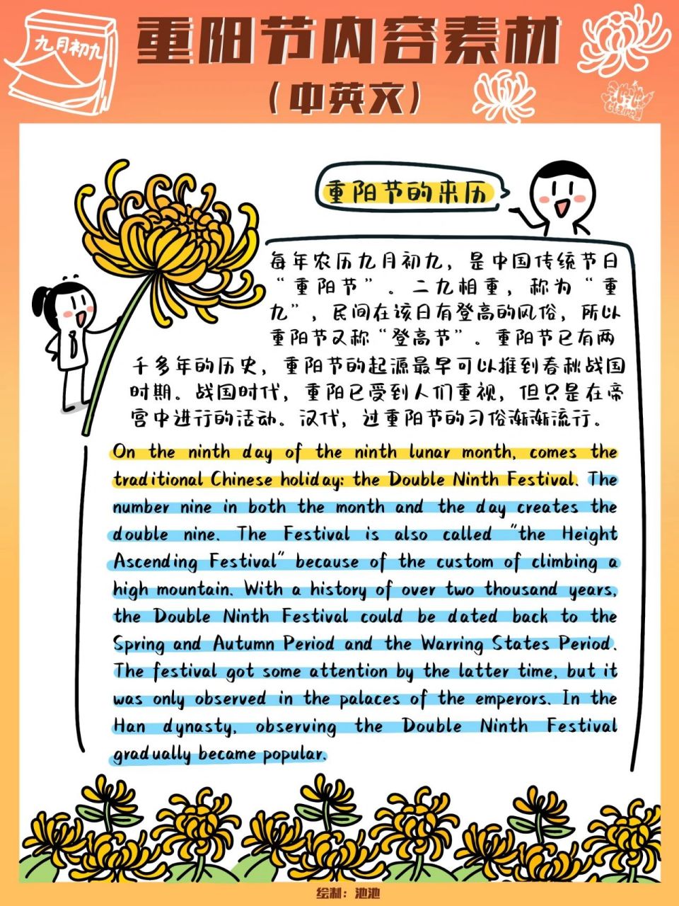 97重阳节手抄报素材 | 中英文版75get√ 95重阳节手抄报素材