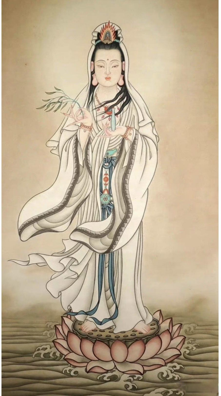 终于找到小区里鹅卵石路面的原始出处了,观音赤脚踩莲藕.