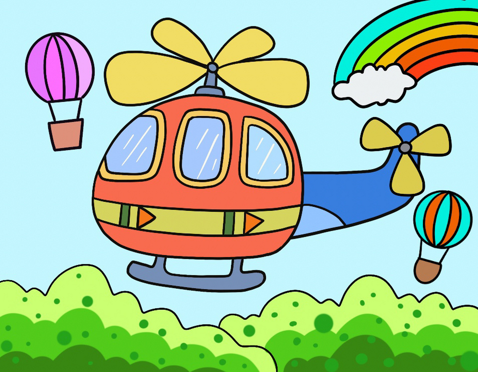 儿童画合集 飞机直升飞机 汽车卡通画 适合儿童的创意画合集