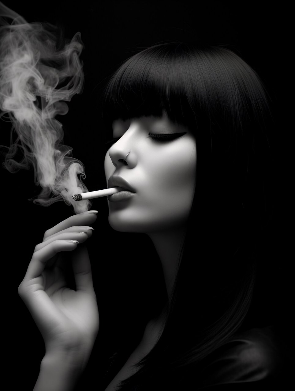 御姐/拽姐 | 暗黑氛围感吸烟女头 都说了吸烟有害颜值不要学坏哦