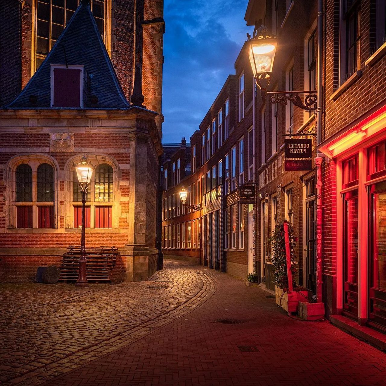 阿姆斯特丹街道夜景