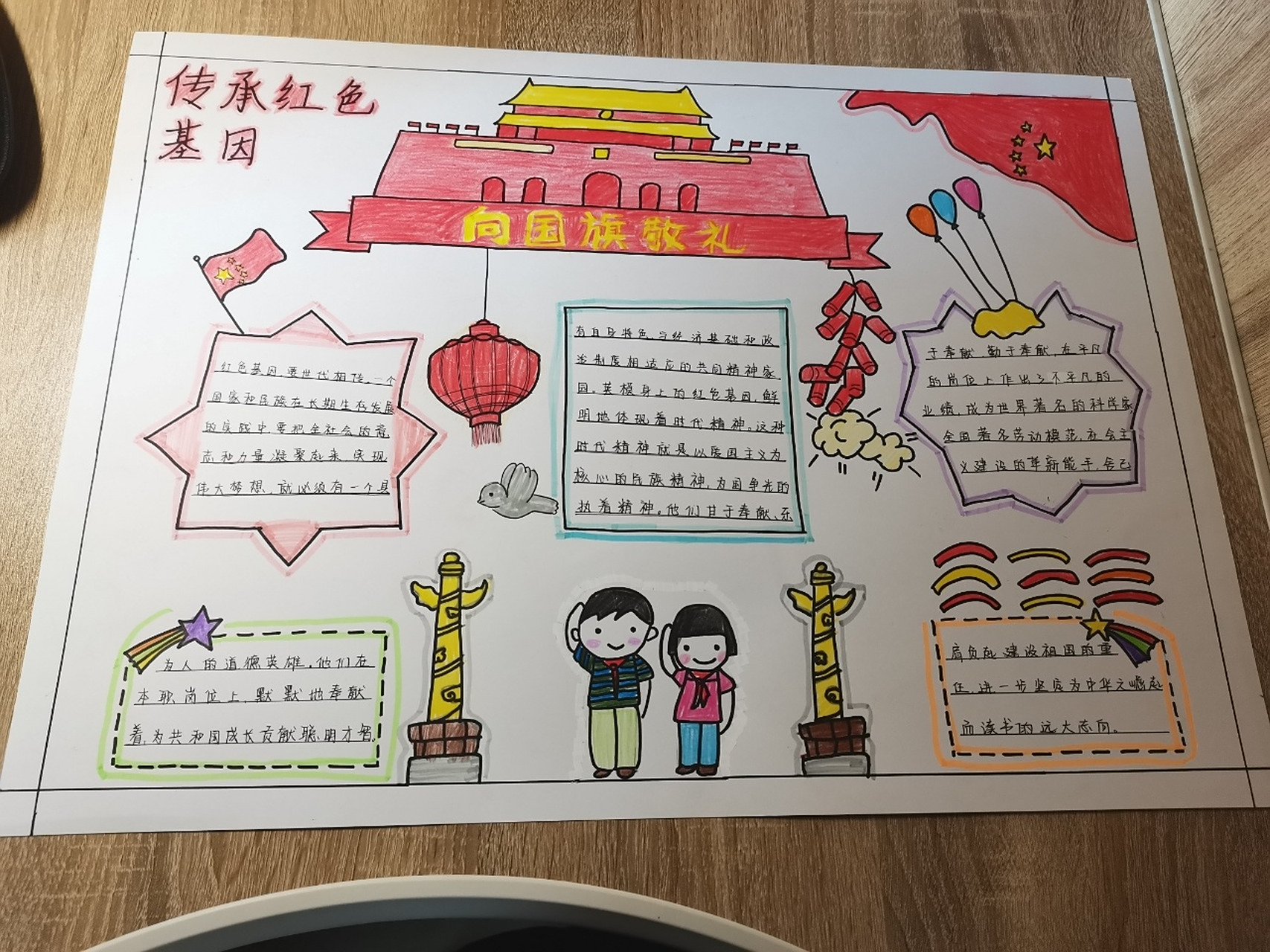 传承红色基因 向国旗敬礼手抄报 传承红色基因 向国旗敬礼手抄报