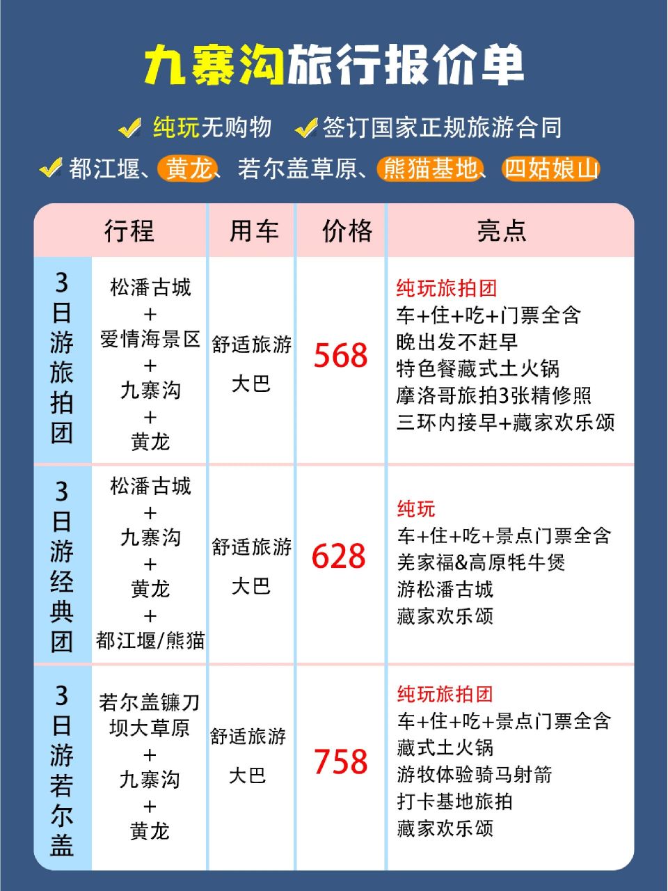 5-7月九寨沟旅游价格表来咯6015 78九寨沟到底要美成什么样啊!