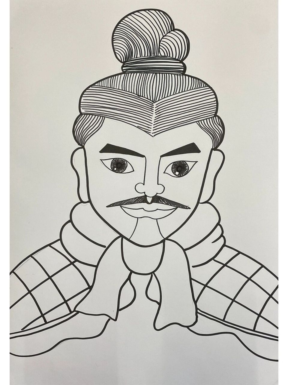 线描《兵马俑》你们找我要的步骤图来啦 !