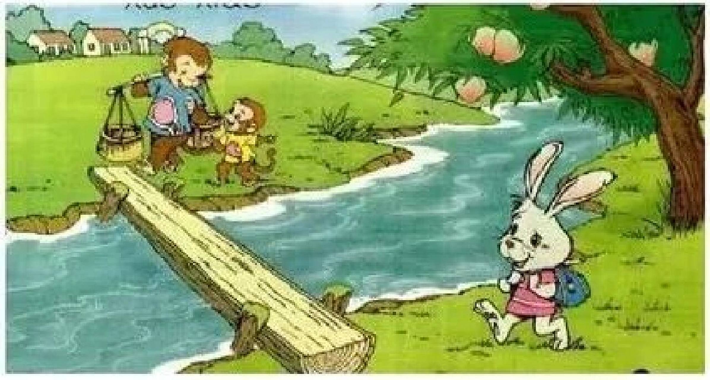 看图写话 过桥的故事 春天到了,百花齐放,百鸟争鸣,一片生机勃勃的