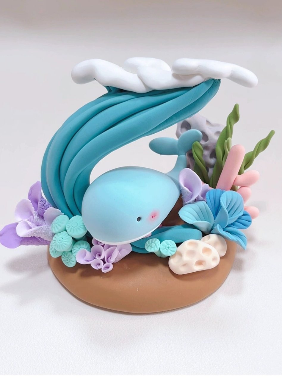 教你用超轻粘土做一个鲸鱼摆摆～ 用粘土做一个鲸鱼摆摆