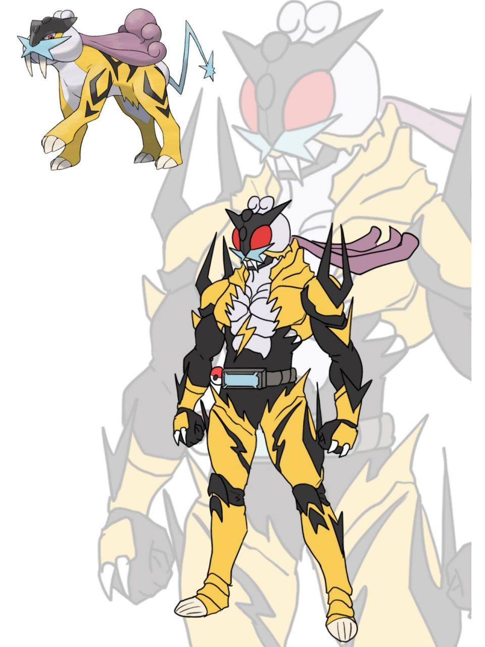 绘画日记|假面骑士x宝可梦 假面骑士雷王    登场