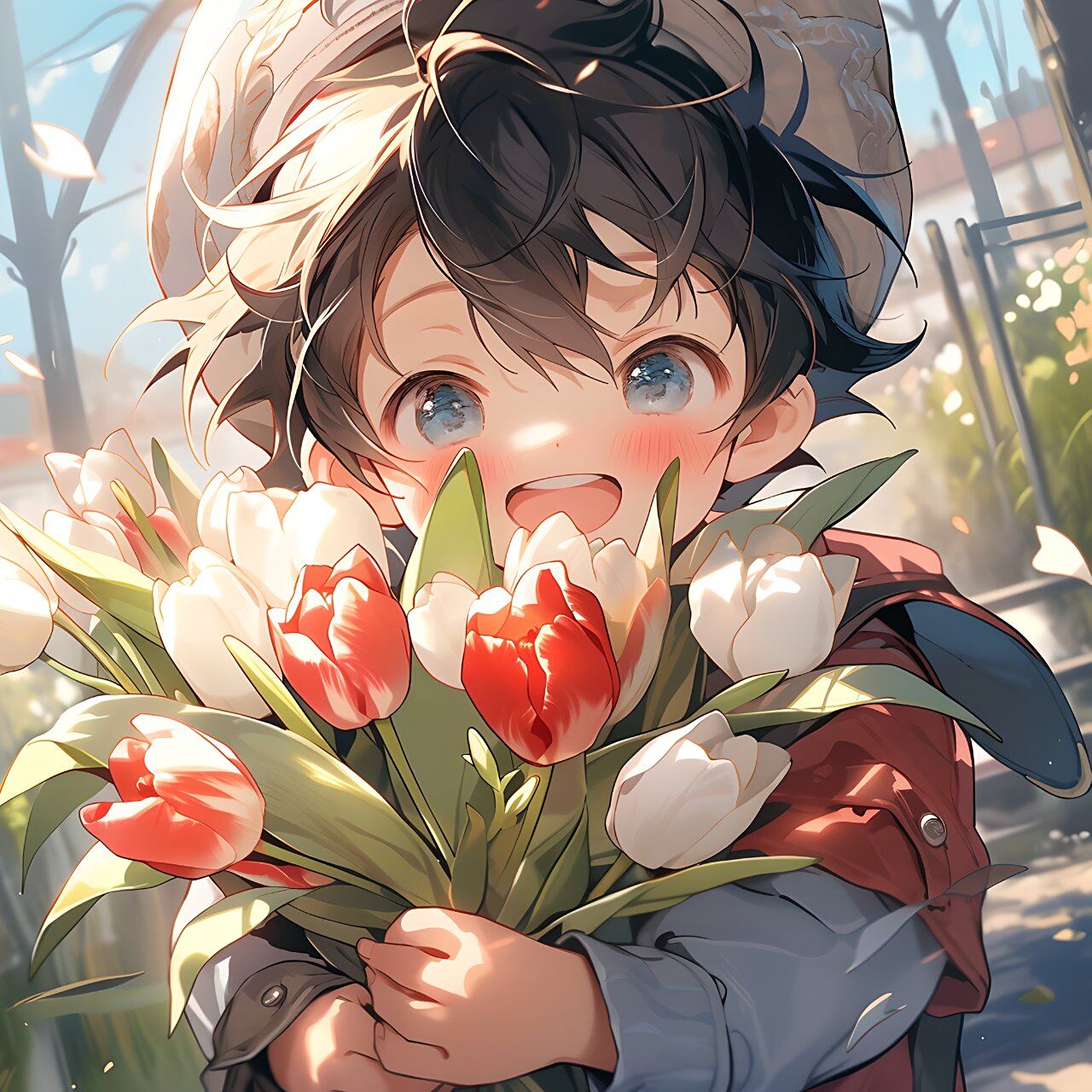 头像 | 抱花情头(男生篇) 「郁金香93花语:最爱,只在乎你一人」 好