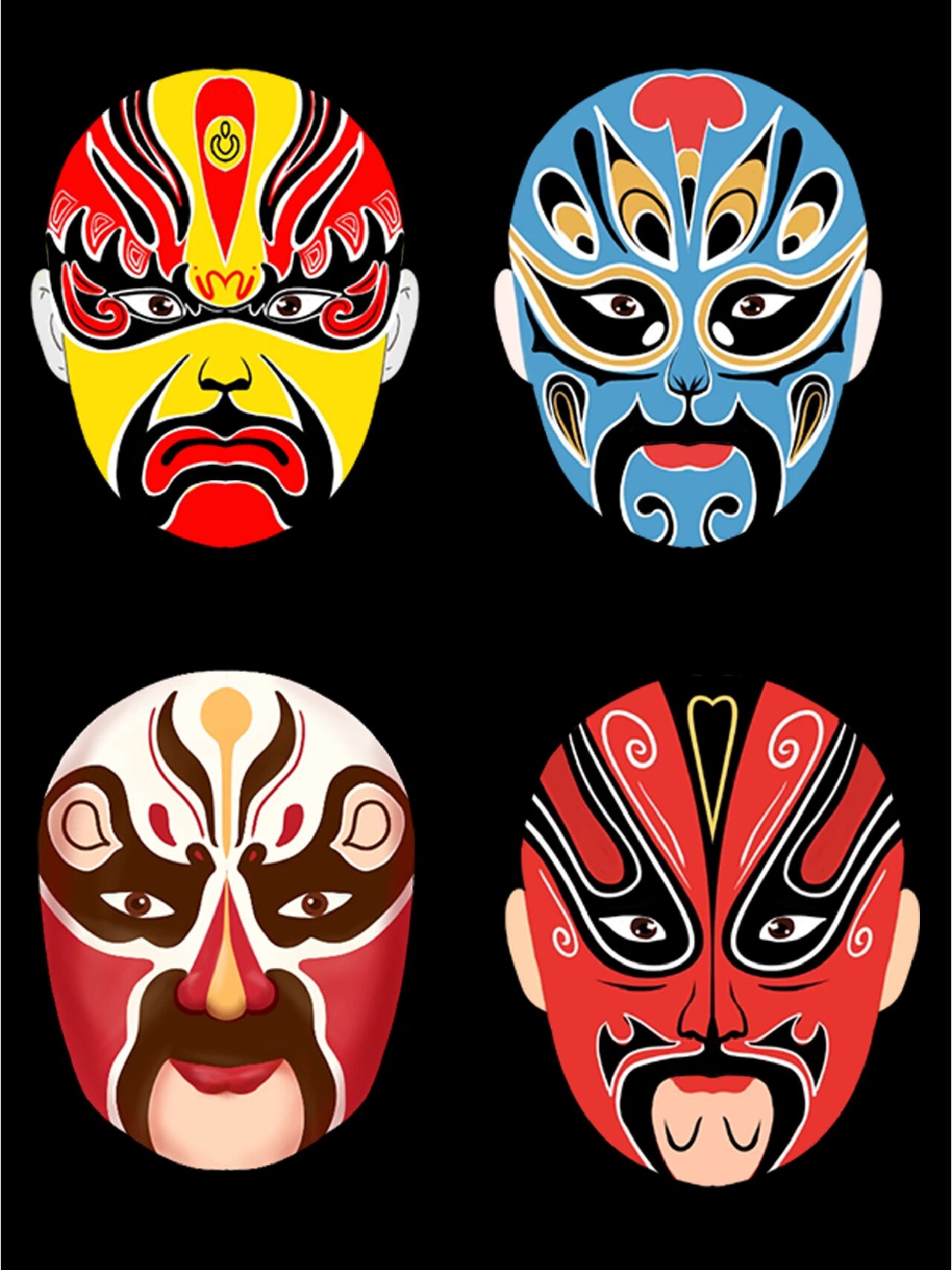 素材分享|国风系列之脸谱魅力2