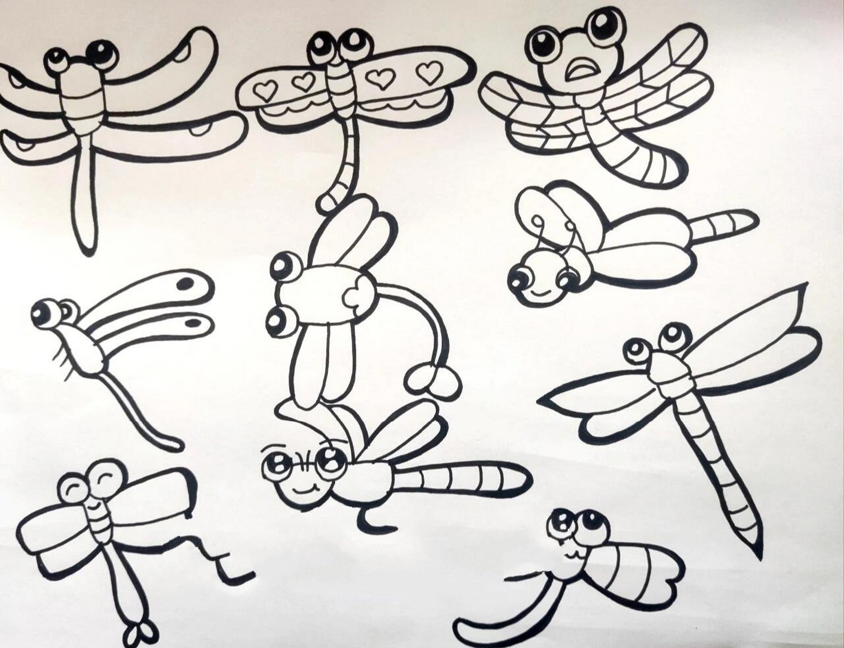 蜻蜓简笔画 今日随手一画,是蜻蜓呀