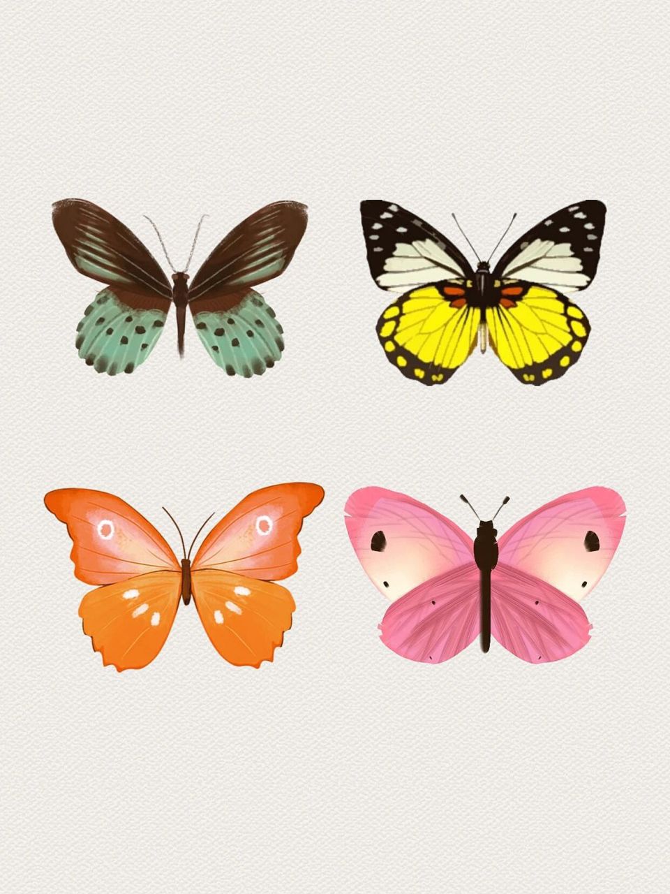 手绘水彩创意小清新蝴蝶🦋免抠png透明素材 哈喽,天气变冷了,宝宝们