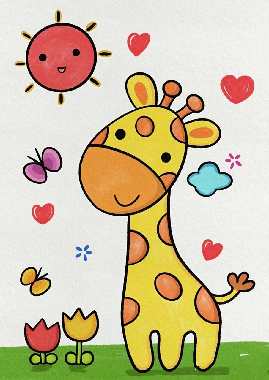 小班简笔画涂色  今天给他们找的是一副相对更难一点的图片,有画面感