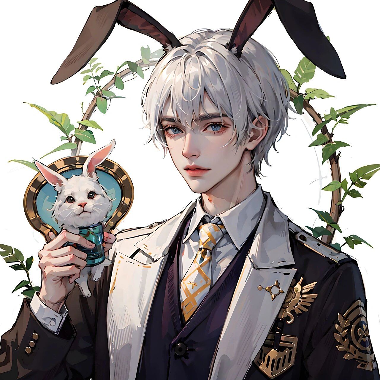 ai 兔子男头 兔子男头第二波 #ai绘画# #动漫男头