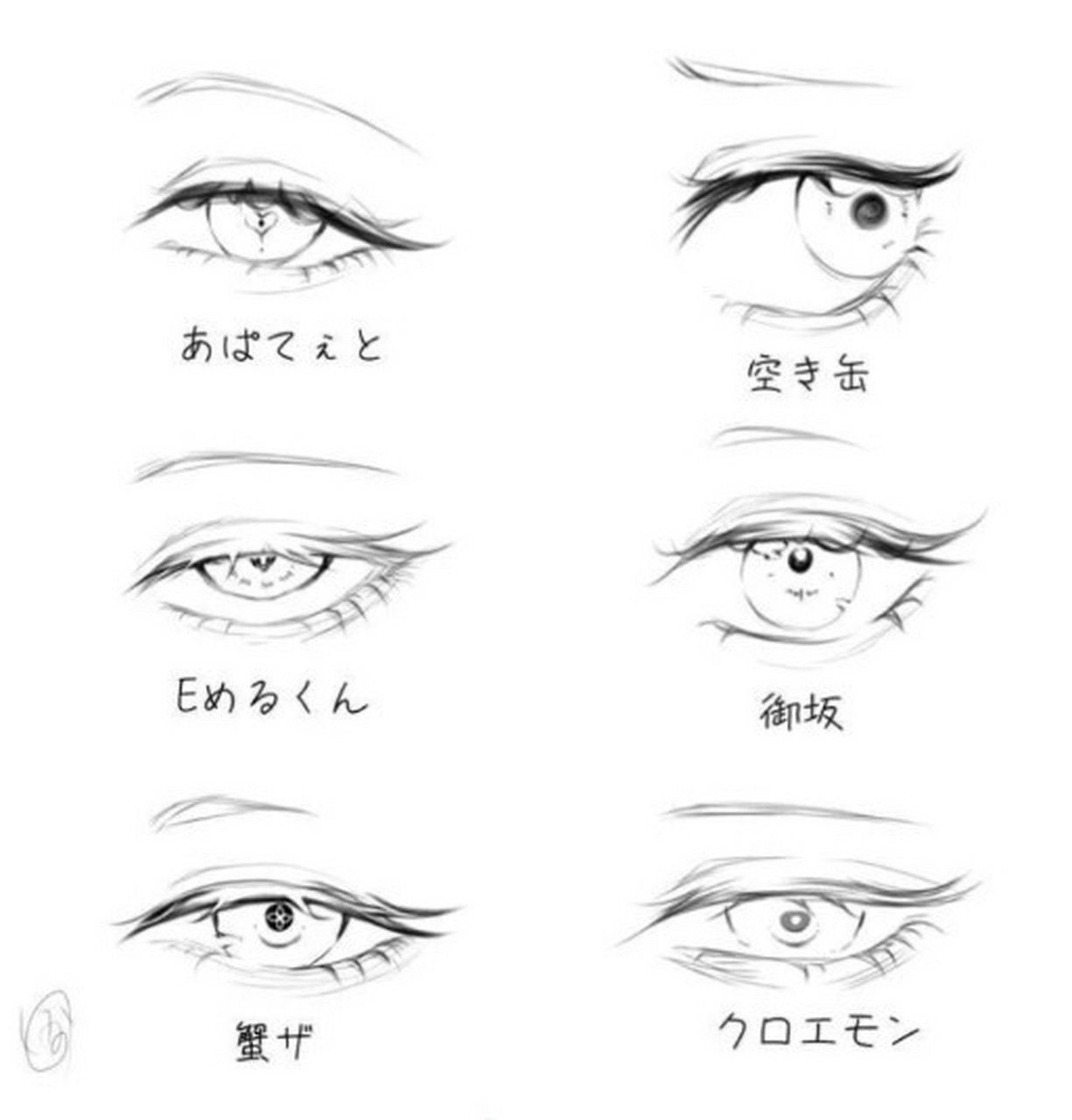 【画画素材】分享一组眼睛画法 这些都是适合初学者的眼睛线稿 各种