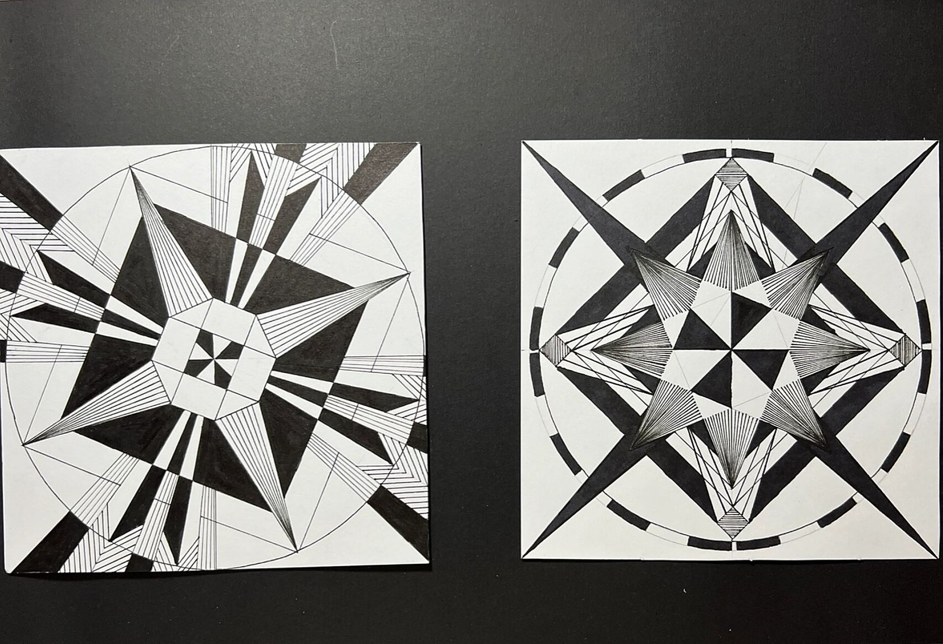 大一平面构成作业(肌理)细节展示 渐变,突变,放射,线的表达方式,点的