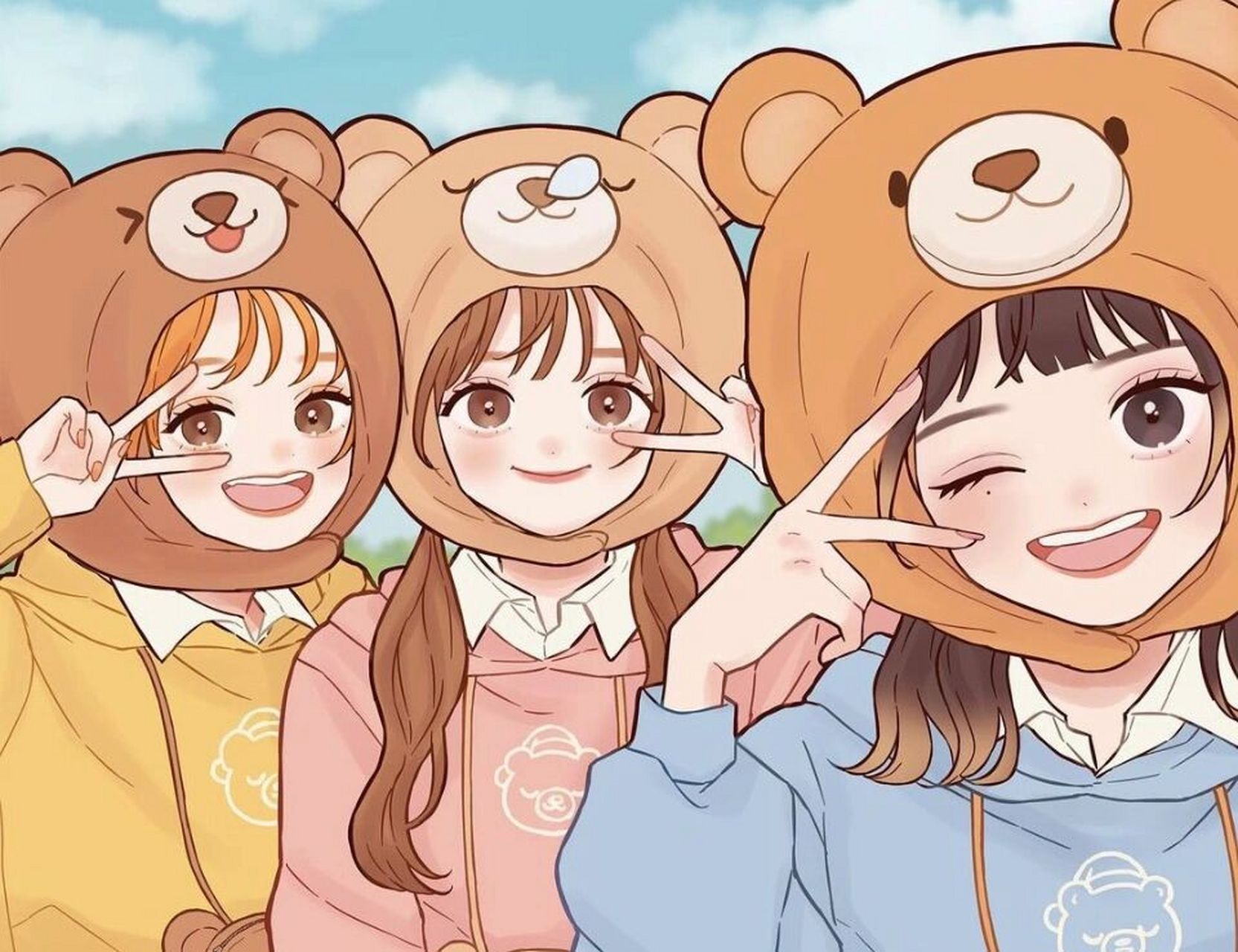 超有爱闺蜜自拍插画头像👭快乐溢出屏幕啦😉 插画欣赏👀 走到