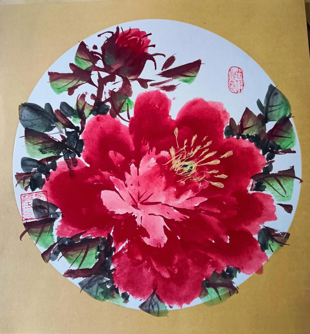 360行闪光时刻 每日一画,国画牡丹欣赏