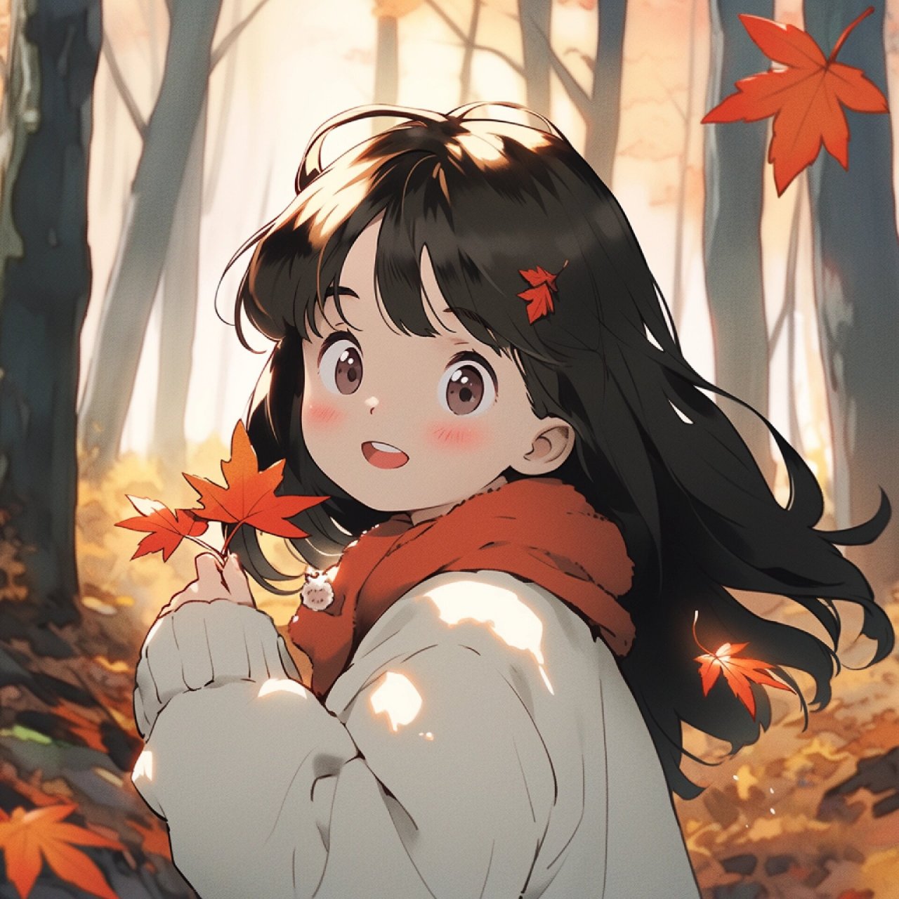 适合秋天的情侣头像  相约在秋天