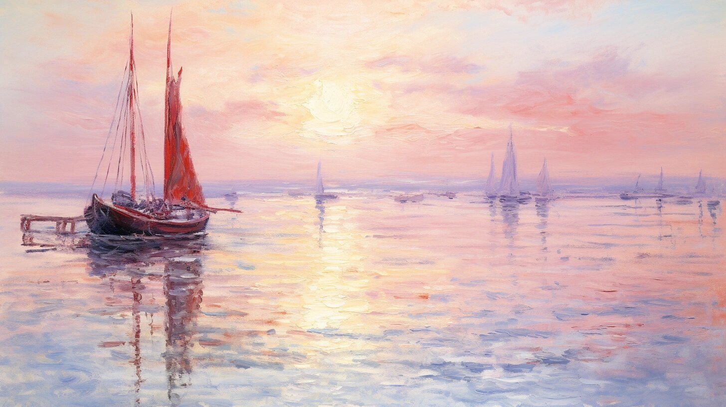 莫奈 claude monet 风油画——日出·印象
