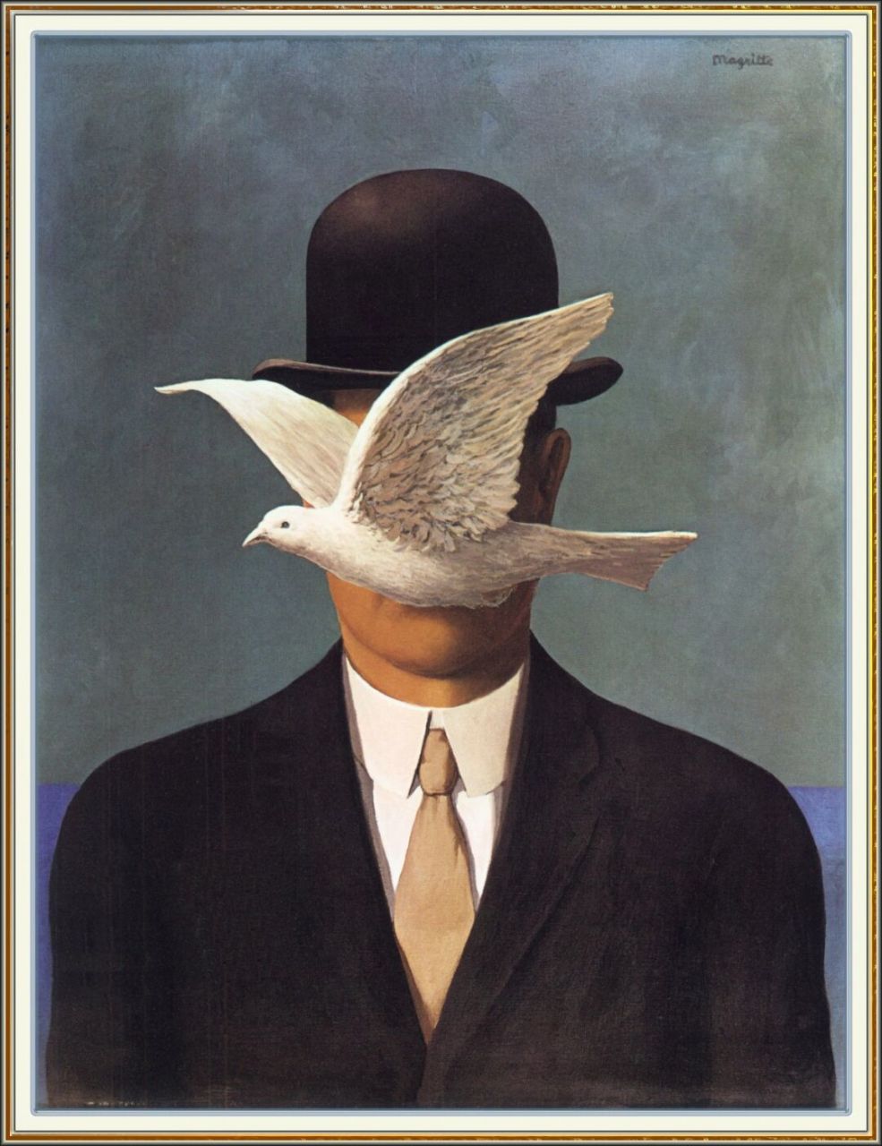 今天你看画了吗| 戴圆顶硬礼帽的男子 勒内·马格里特(rene magritte
