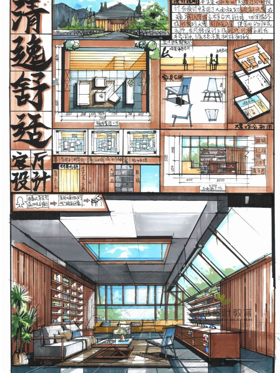 环艺考研|客厅空间|快题设计 1.