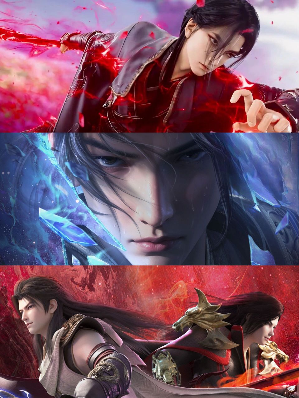 终于不是再国漫普男95 三张图依次是张小凡(鬼厉),萧炎,林动,都变成