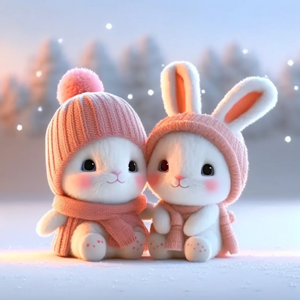 情侣萌图系列来了 冬天这么浪漫的季节想和你一起去看下雪,想一起堆