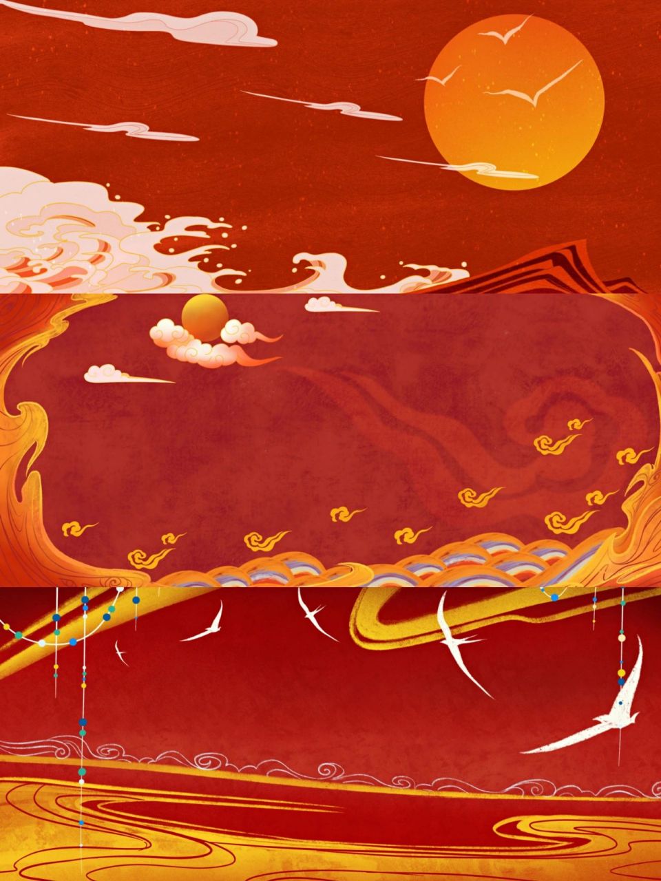 系列的元素,随便组合都不会出错 今日给大家分享的这组中国风红色系国