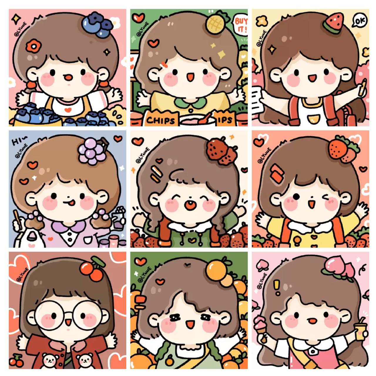 小荔枝原创可爱女生闺蜜头像|可爱水果篇