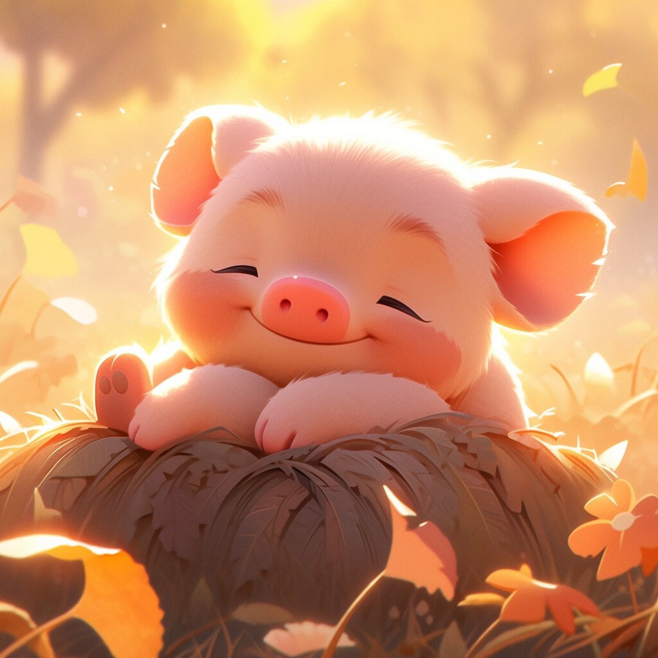 幸福猪猪头像可爱图片图片