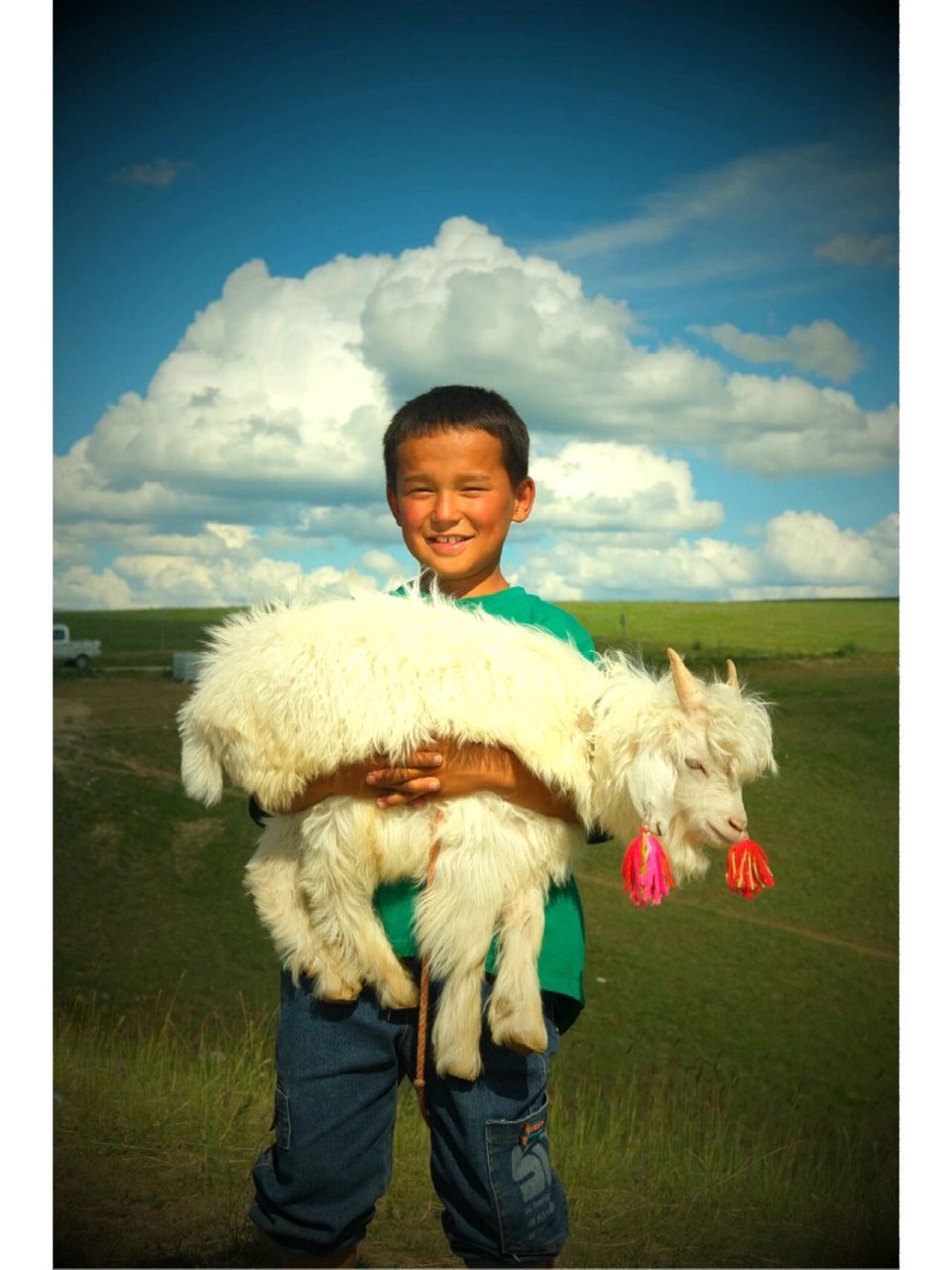 《抱着羊羔的哈萨克族男孩,阿衣都斯》 ——世界上没有免费的东西
