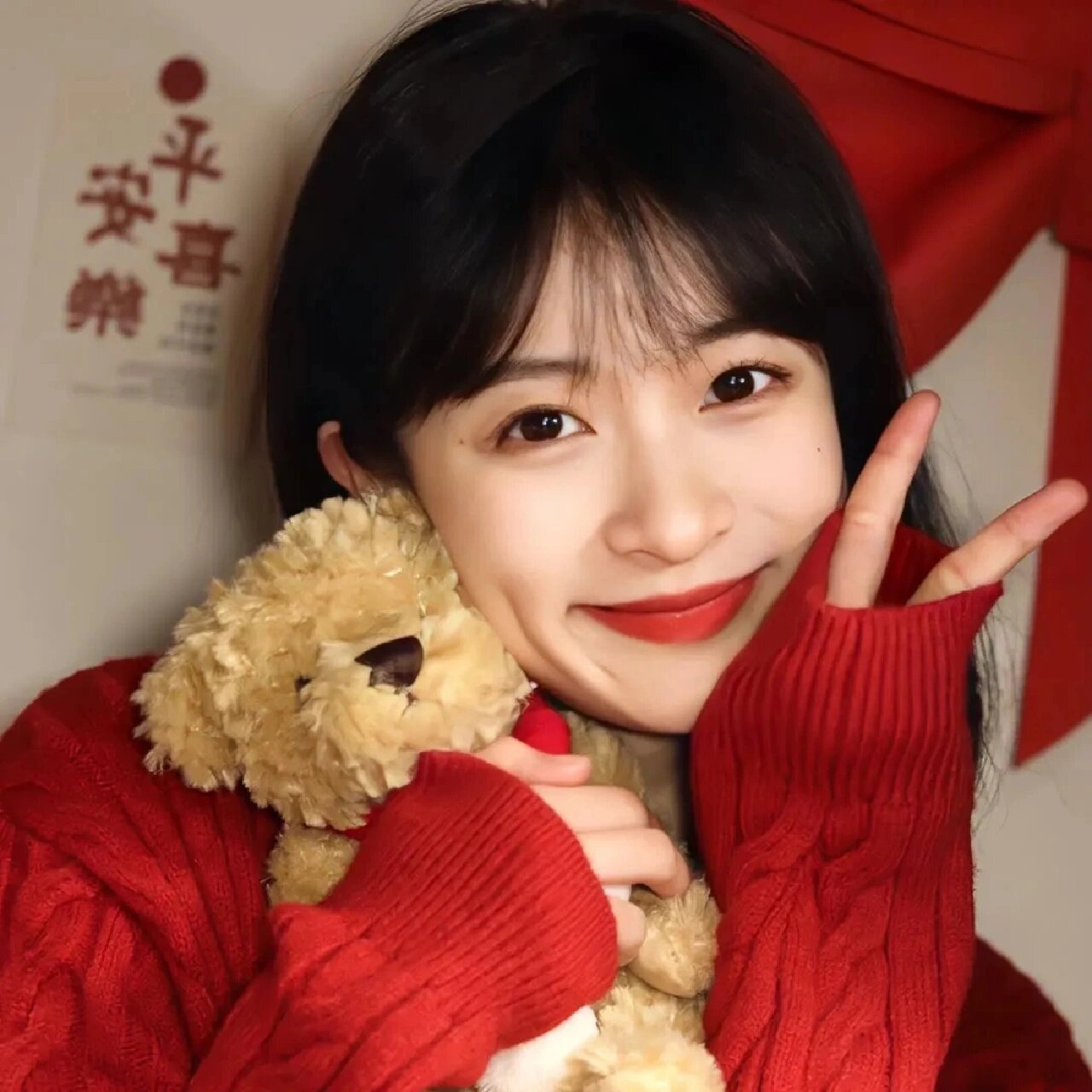 2023新年兔年喜庆红色系微信头像