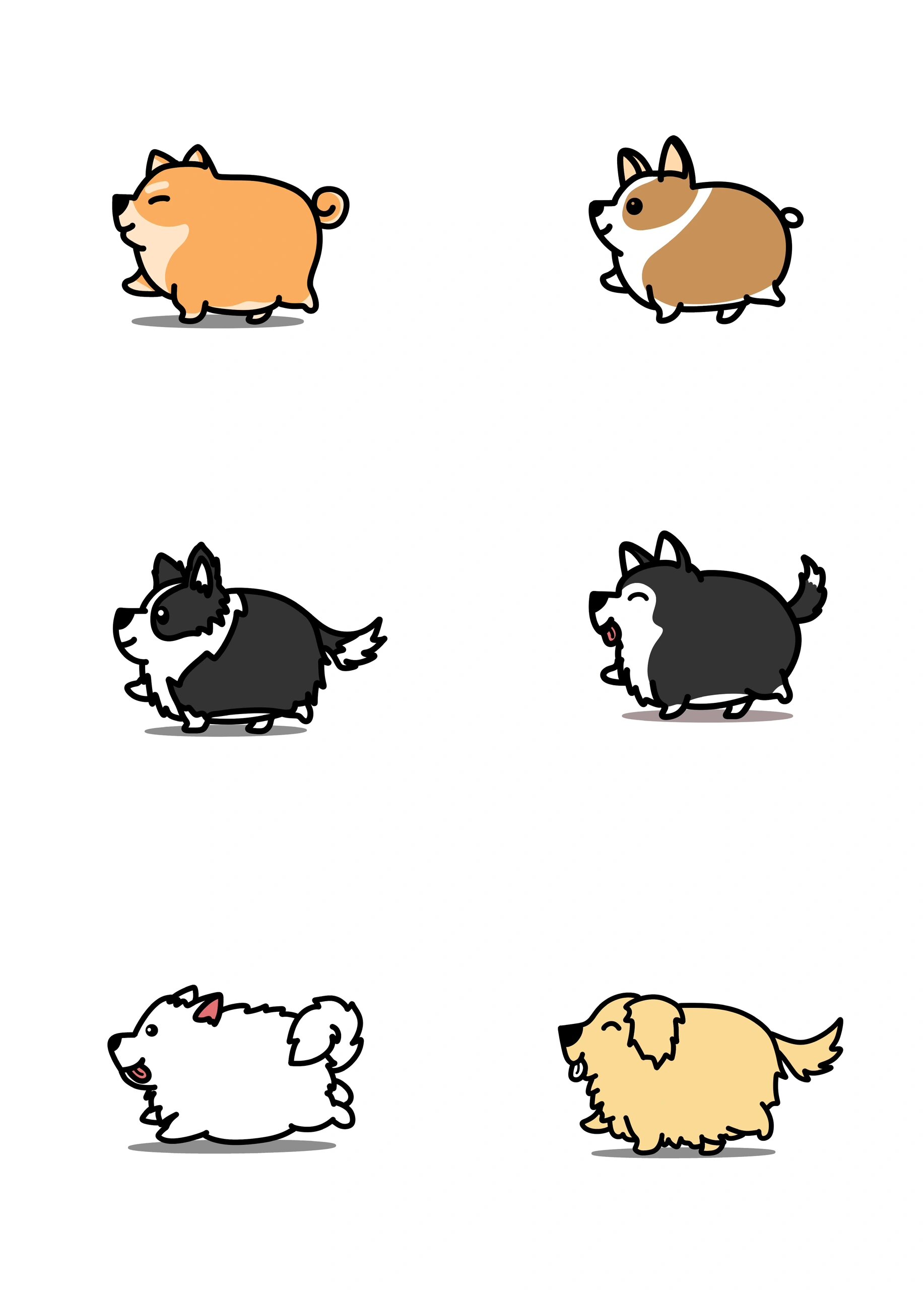 插画-胖胖的狗狗