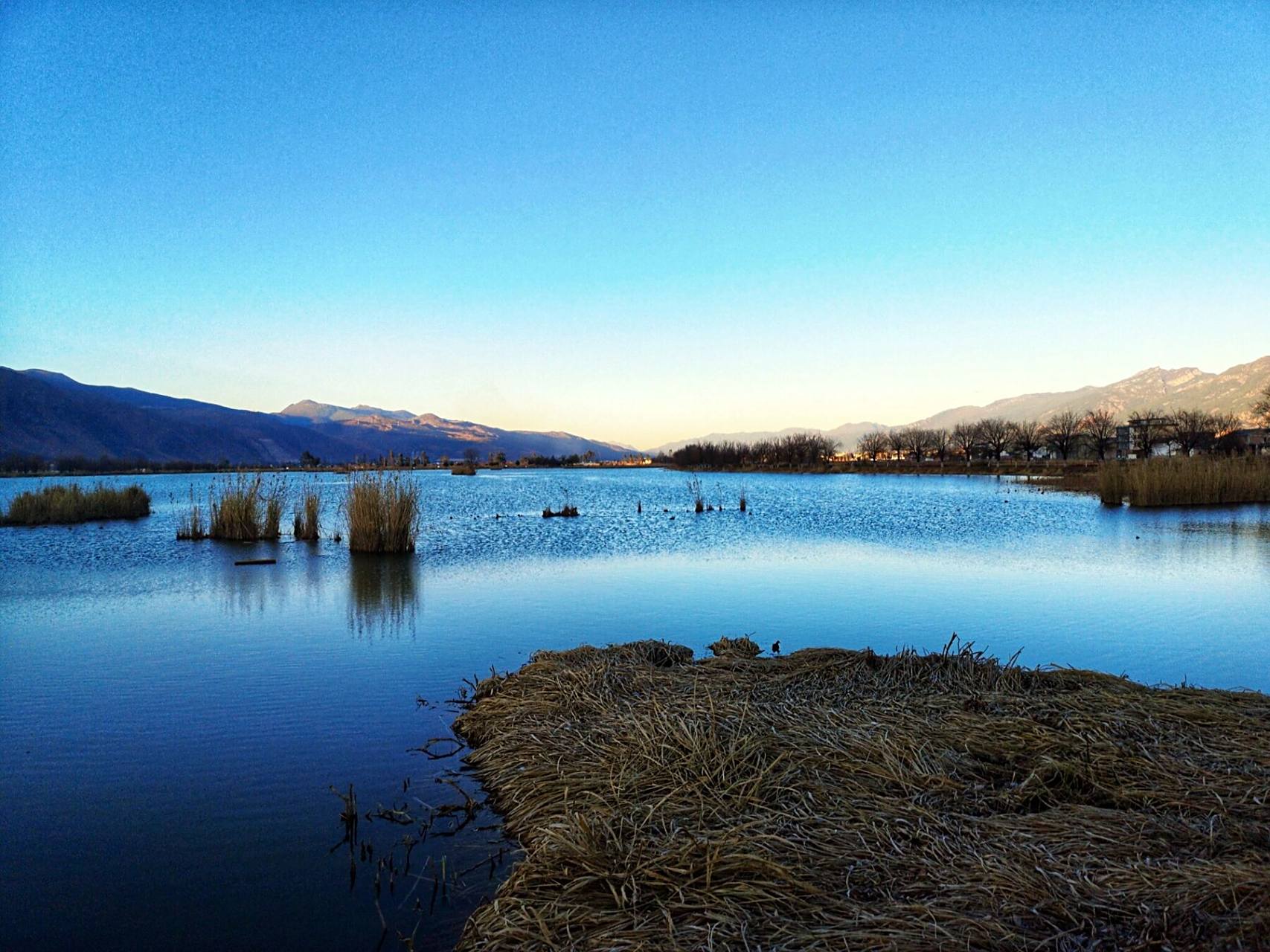 大理鹤庆丨草海国家湿地公园观日落     云南鹤庆东草海国家湿地公园