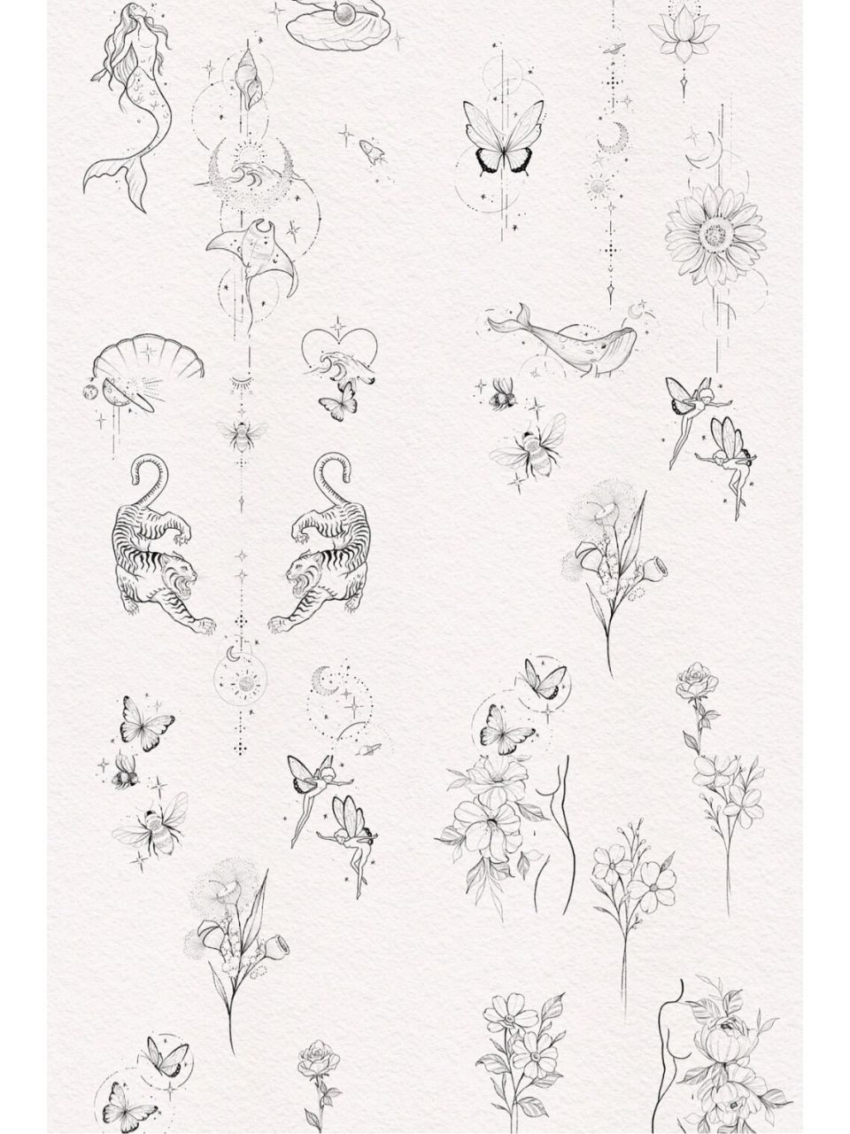 tattoo丨纹身手稿丨黑白纹身丨点刺纹身