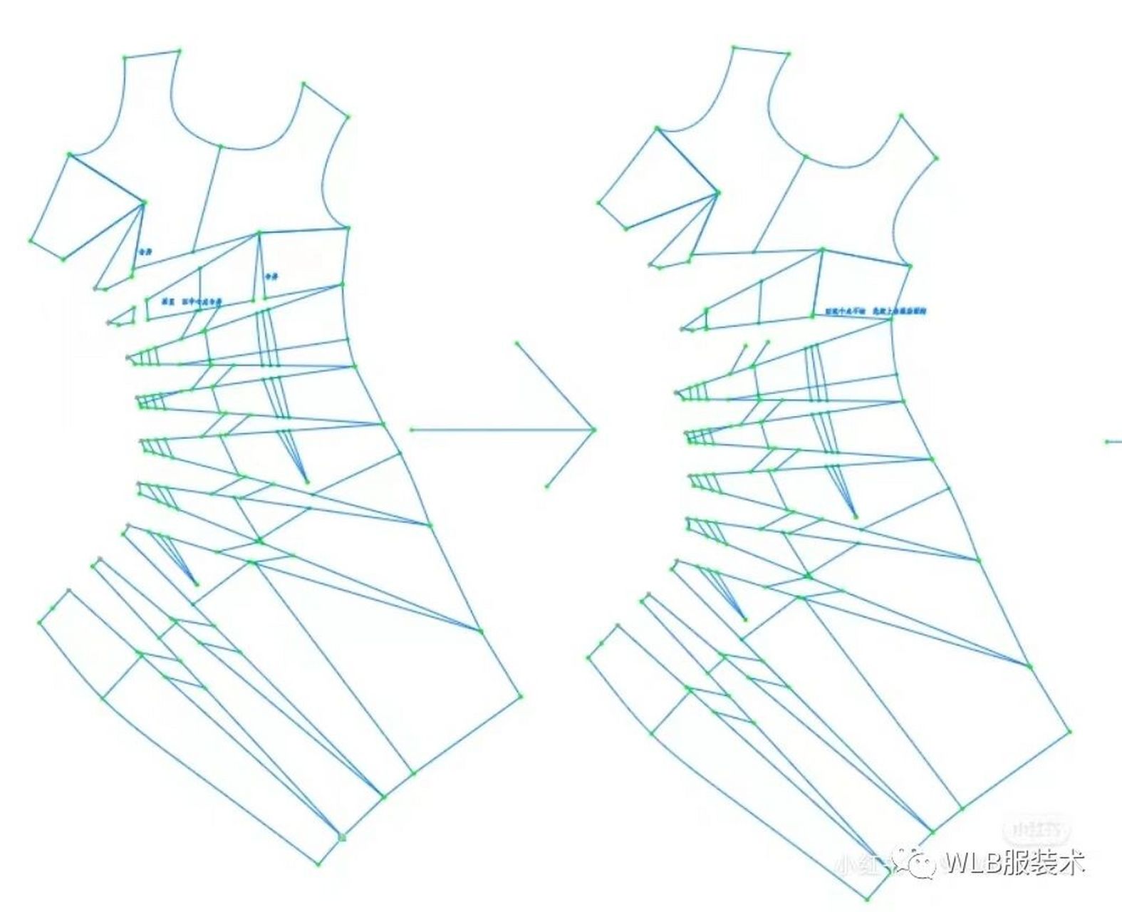 3款-腰部打褶/扭结连衣裙结构纸样图!