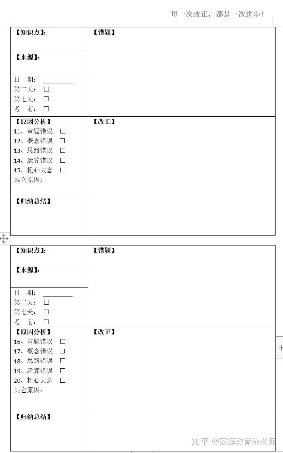 包含初一数学错题本模板（带分析）的词条
