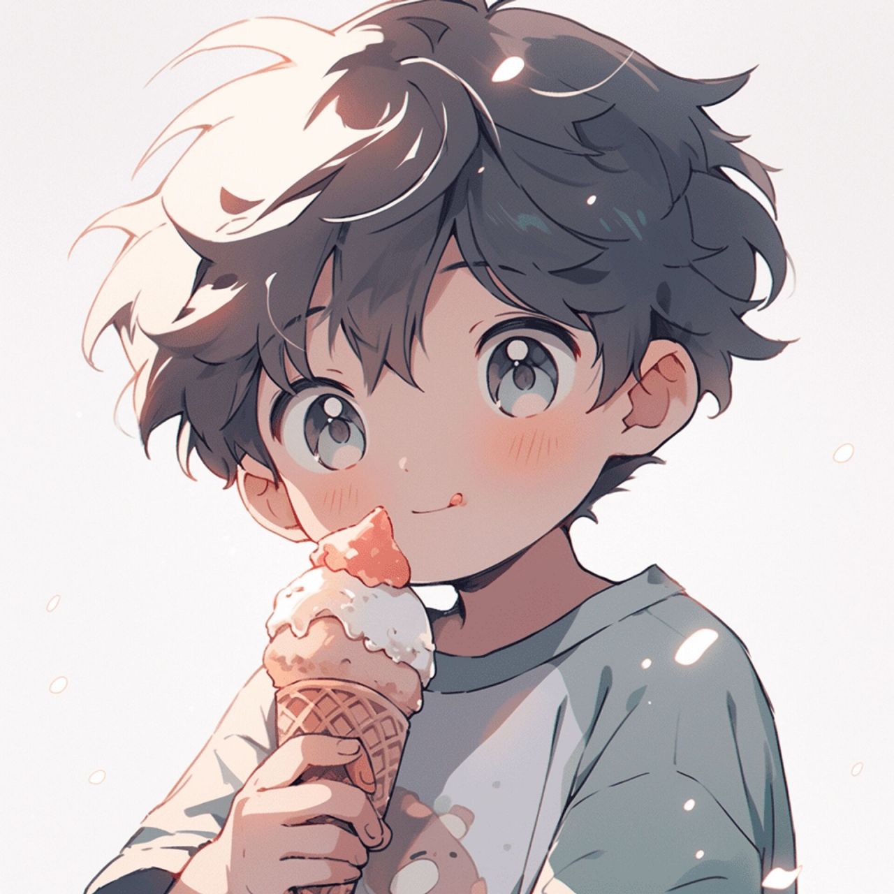 男生头像 | 小男孩吃冰淇淋
