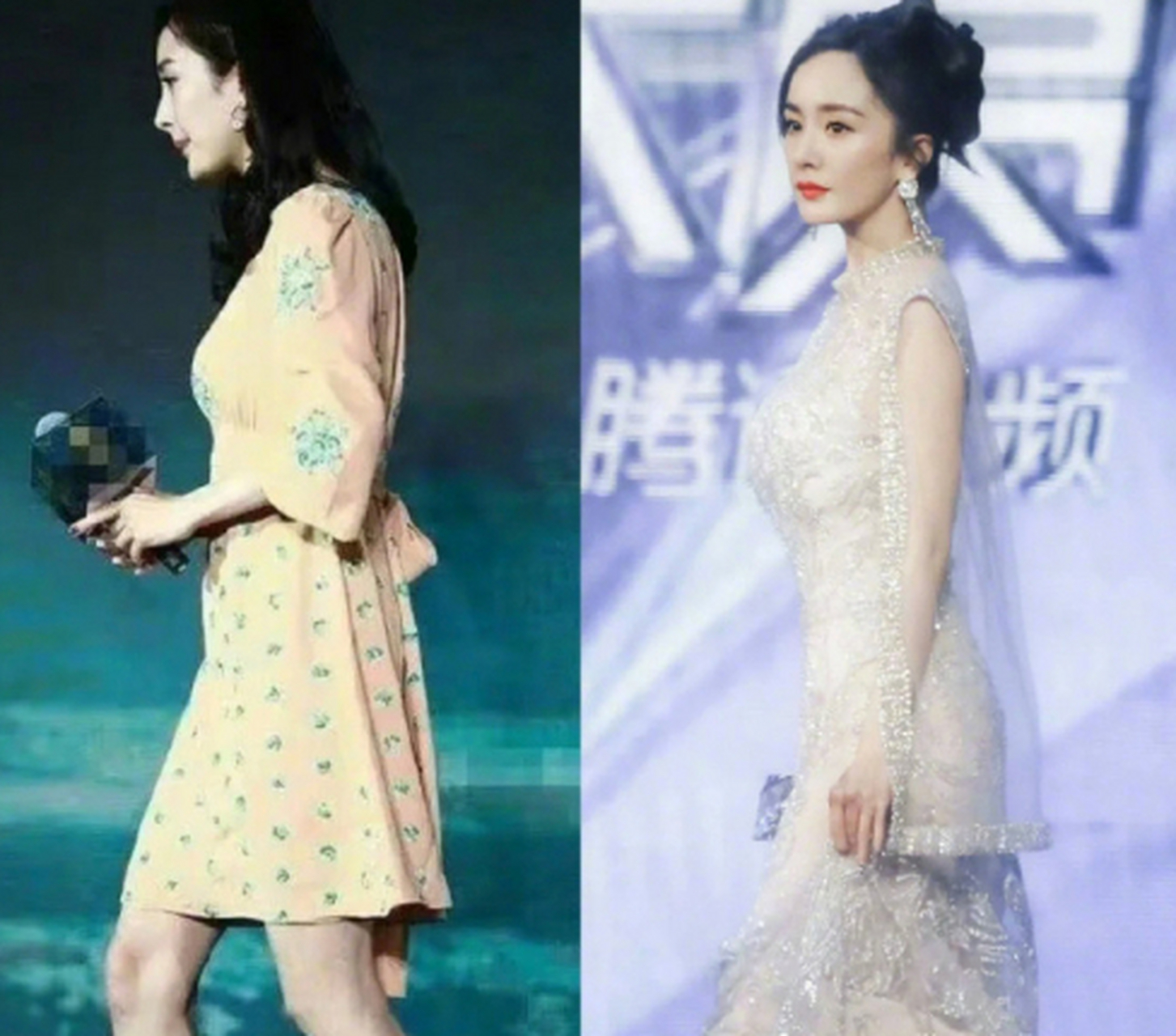 杨幂现在脖子前倾和含胸驼背的问题好了很多,以前像个小老太太.