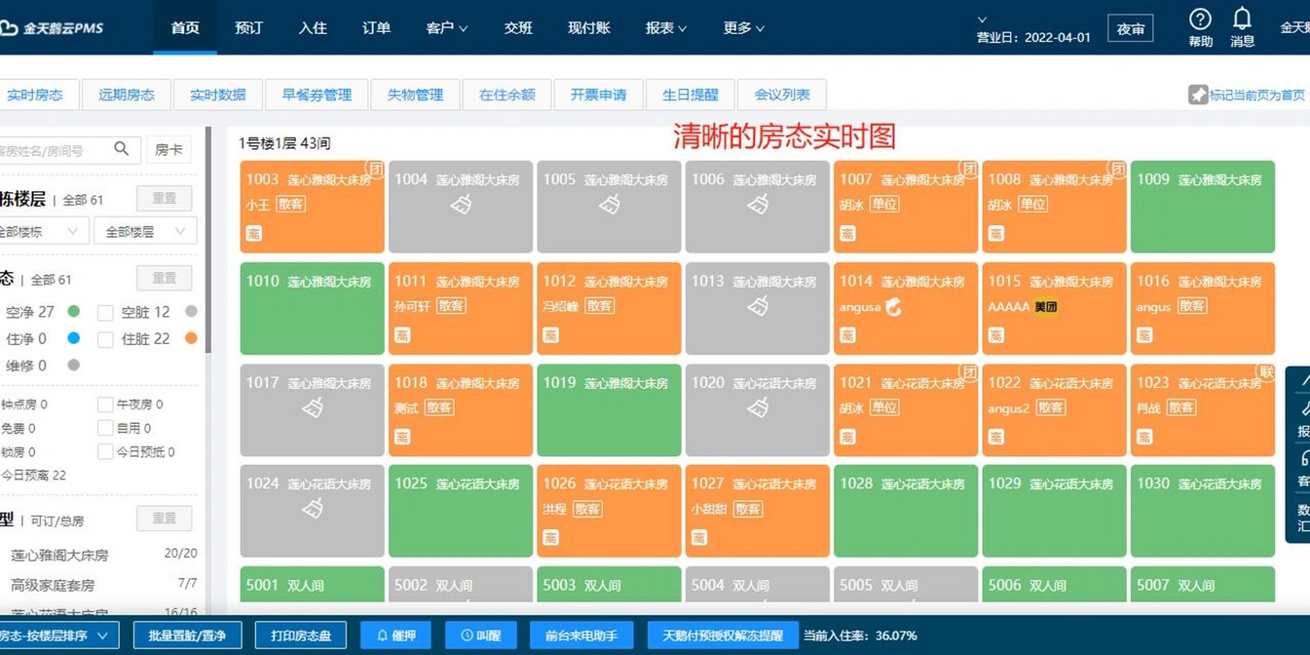 酒店管理系统金天鹅软件系统功能介绍 酒店管理系统金天鹅软件系统