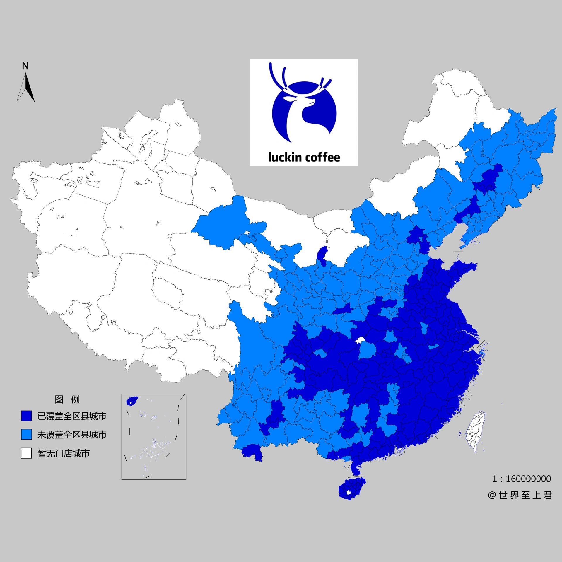 瑞幸咖啡全国门店分布图片