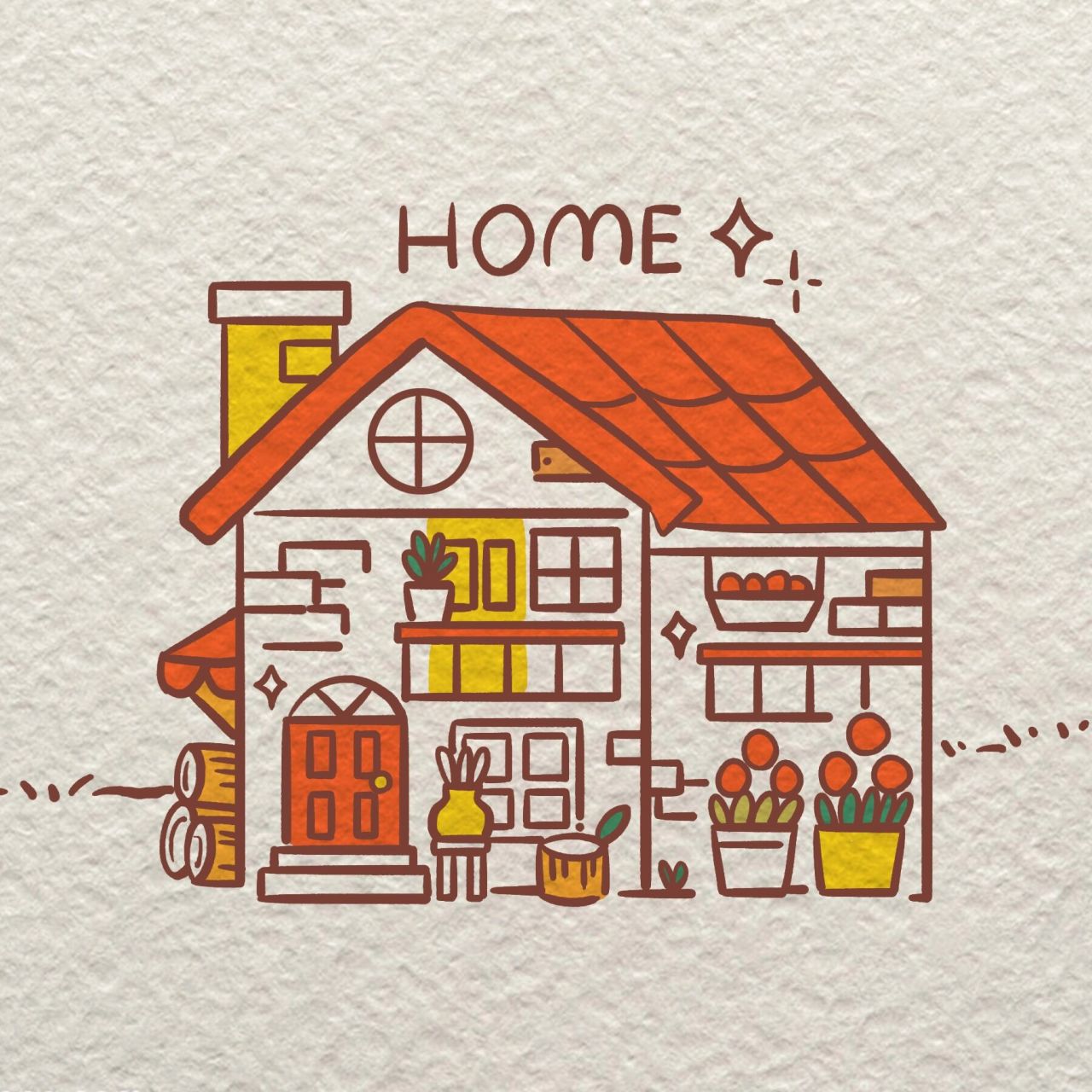 简笔小房子的画法图片