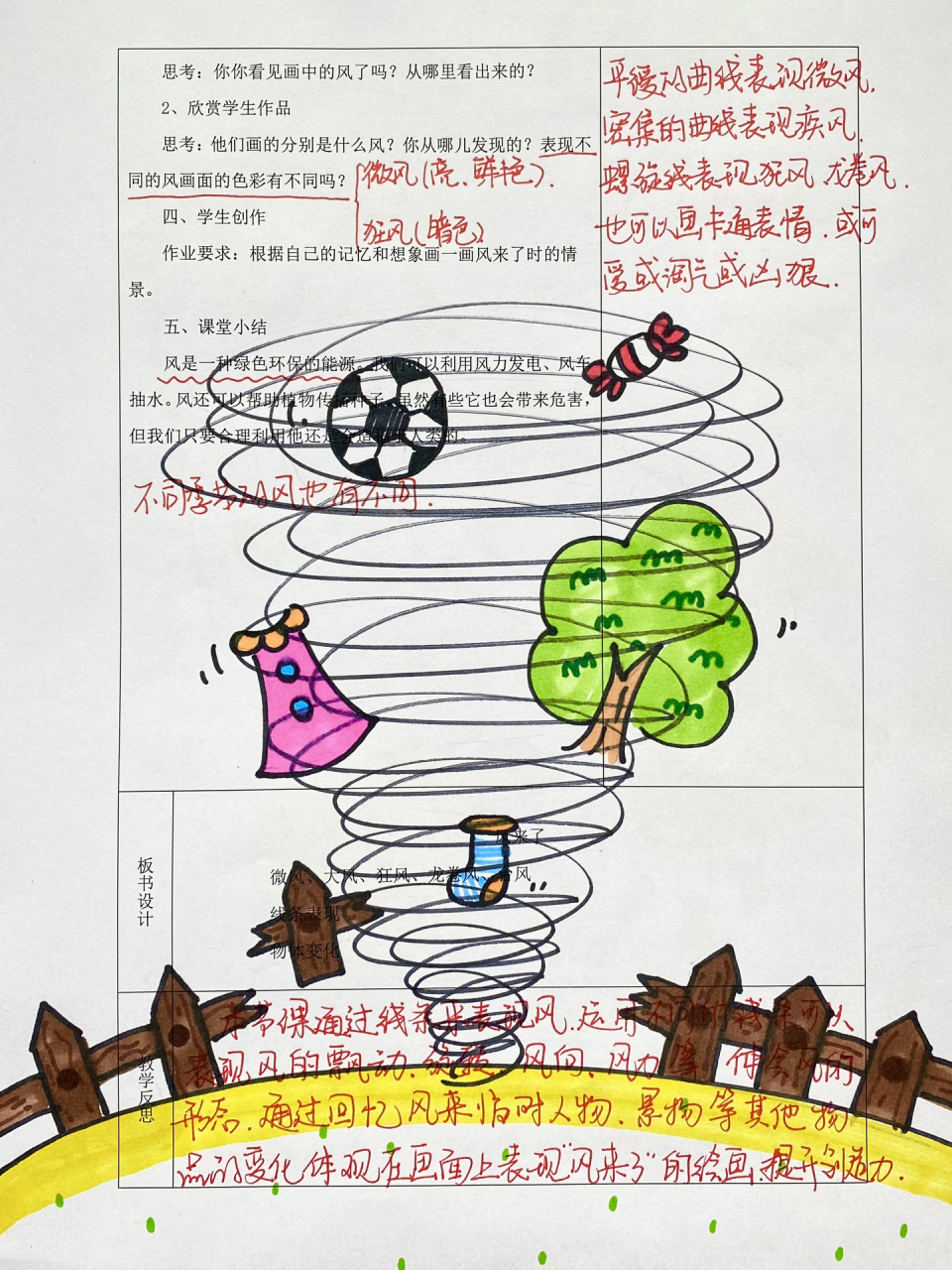 小學美術教案《風來了》 小學人教版美術二年級上冊《風來了》教案