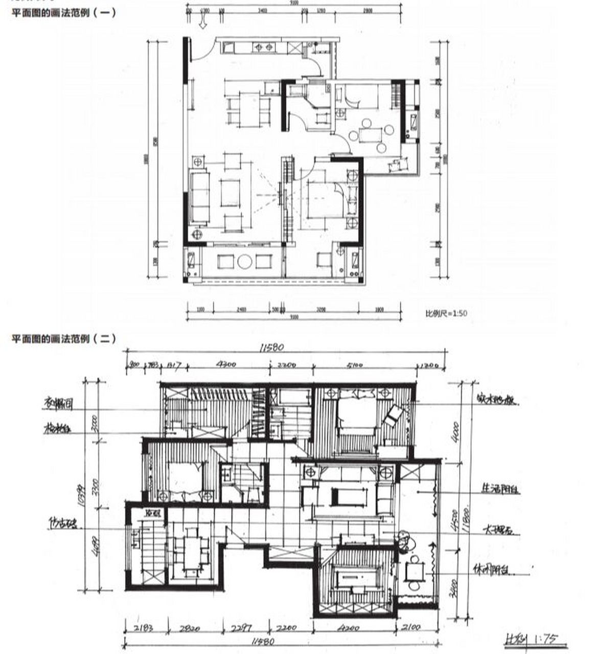 室内设计手绘表现 | 室内平面图画法表现 室内平面图的画法表现 1.