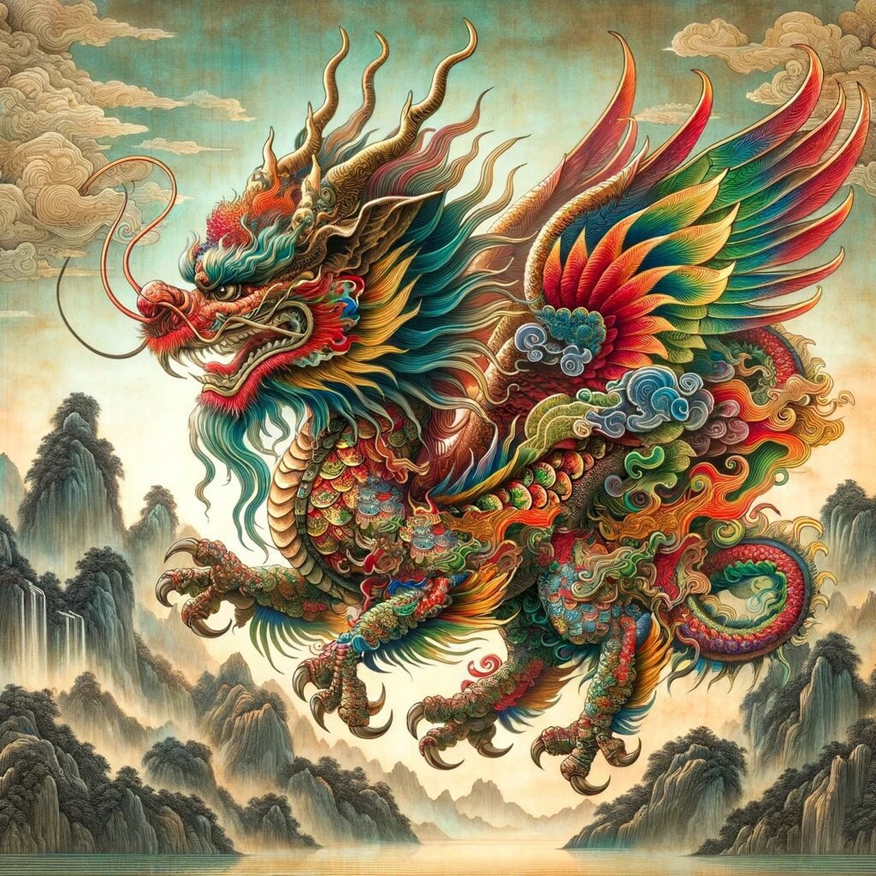 祥瑞吉祥的麒麟 (横版)🦁✅ 🦁麒麟是中国传统文化中的一种神秘