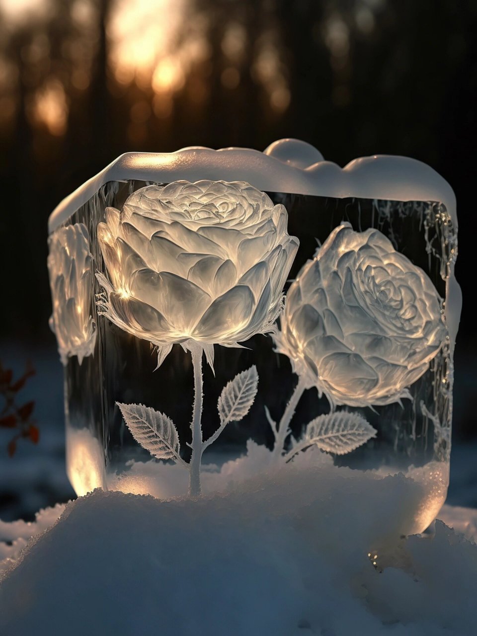 冰封白玫瑰 浪漫至死不渝…这么浪漫的冰封白玫瑰你想分享给谁?