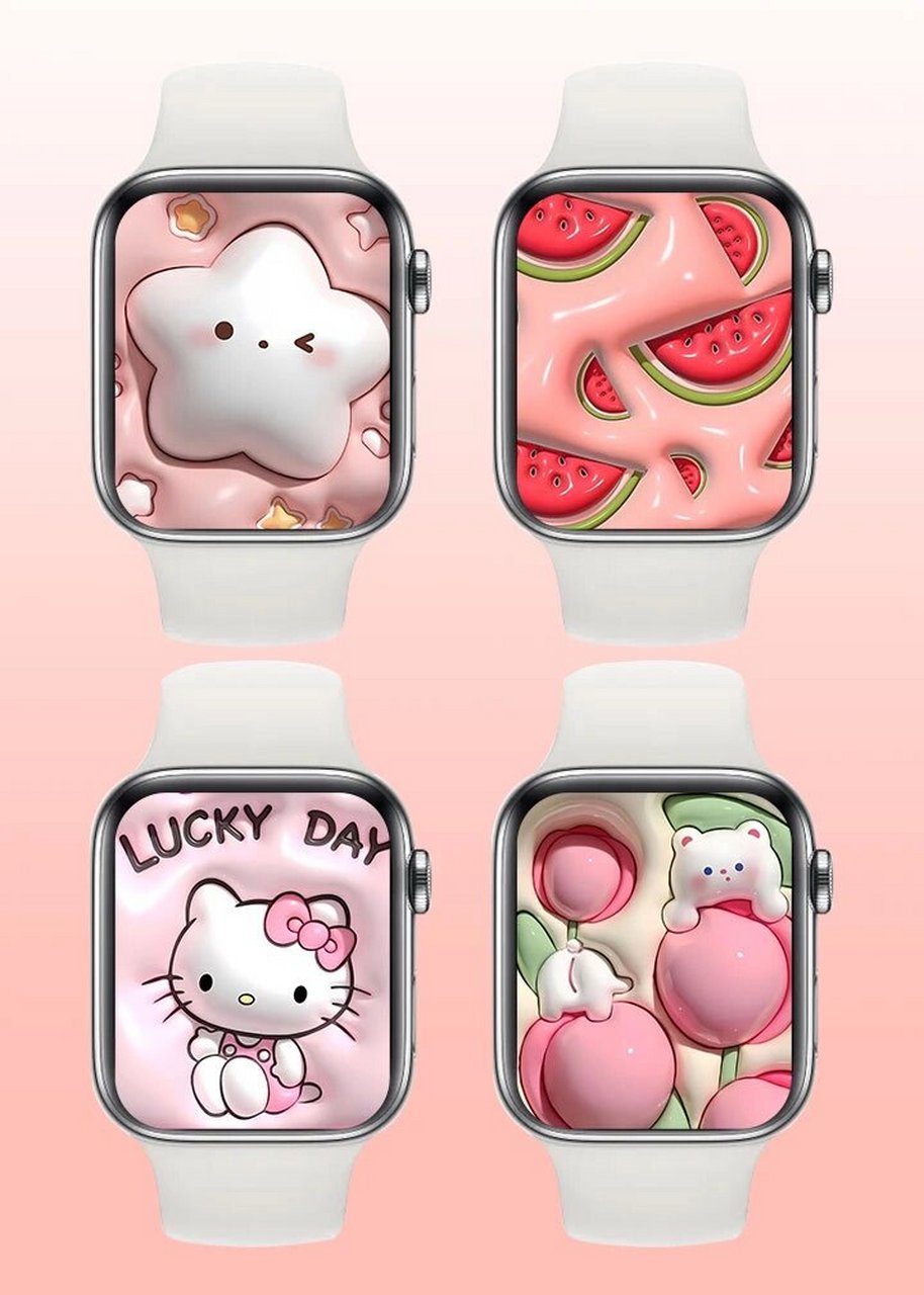 iwatch表盘壁纸分享,可爱3d立体合集 分享一款超级可爱的iwatch表盘