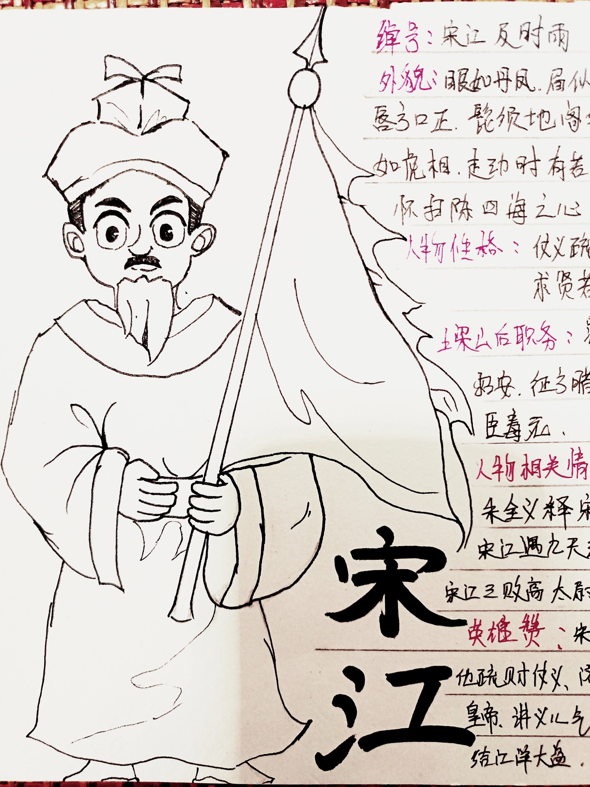 水浒传～宋江～手抄报～人物卡片