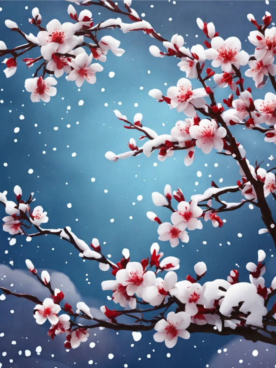 寒梅傲雪图片 🎉"傲雪压梅花"通常用来形容梅花在严