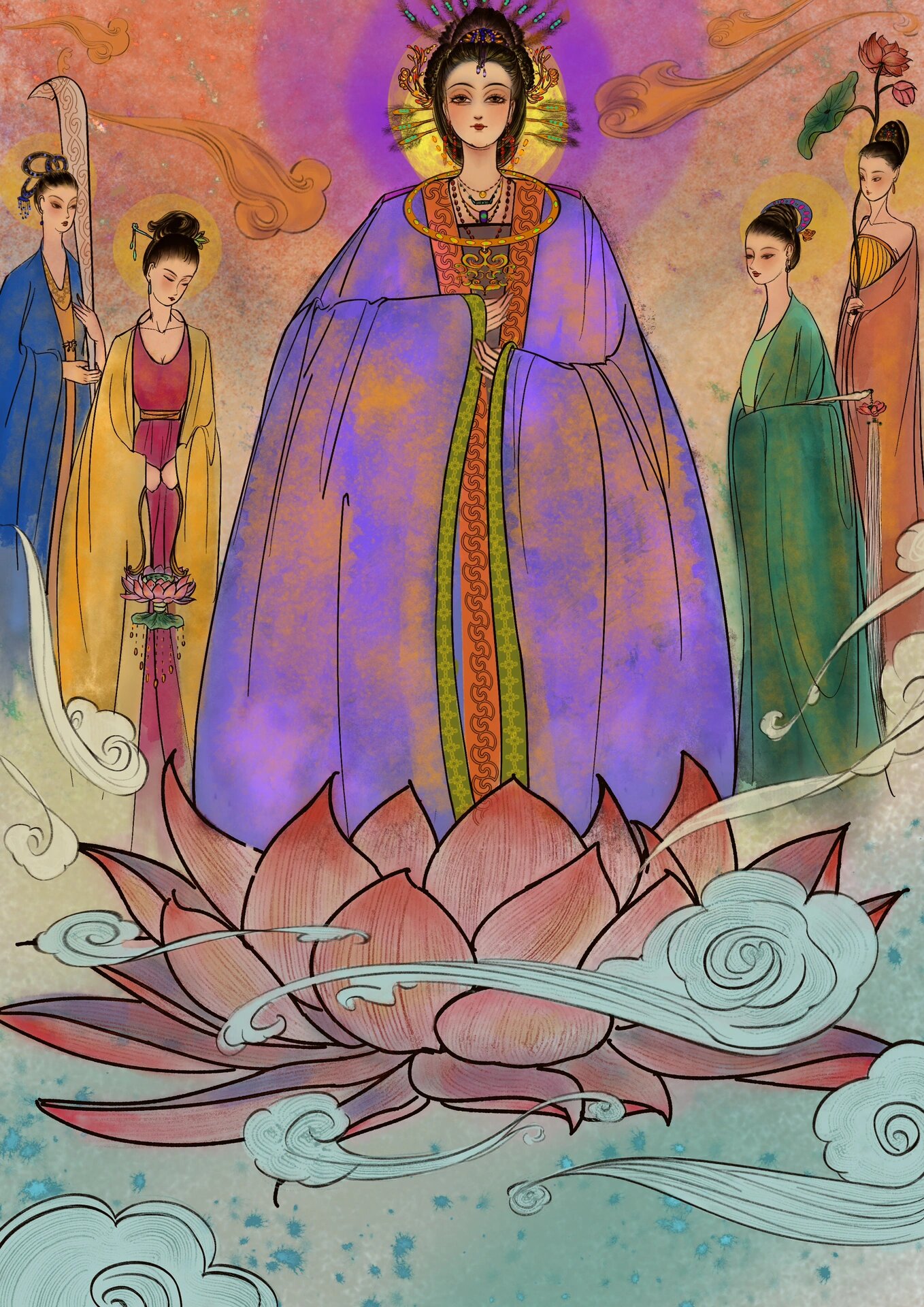 西王母娘娘神仙图一原创插画